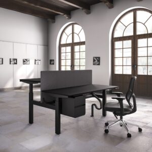 Ergo Series Cluster of 2X Height Adjustable Workstation Desk(Black Frame)