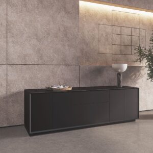 2M-Black Wood Side cabinets office furniture dubai & Abu Dhabi