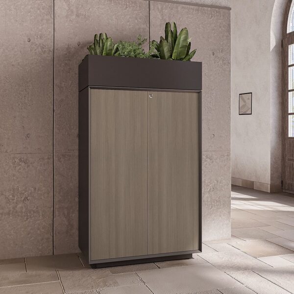 Medium-Planter-Storage-Black-Grigio-Oak Office furniture dubai & abu dhabi